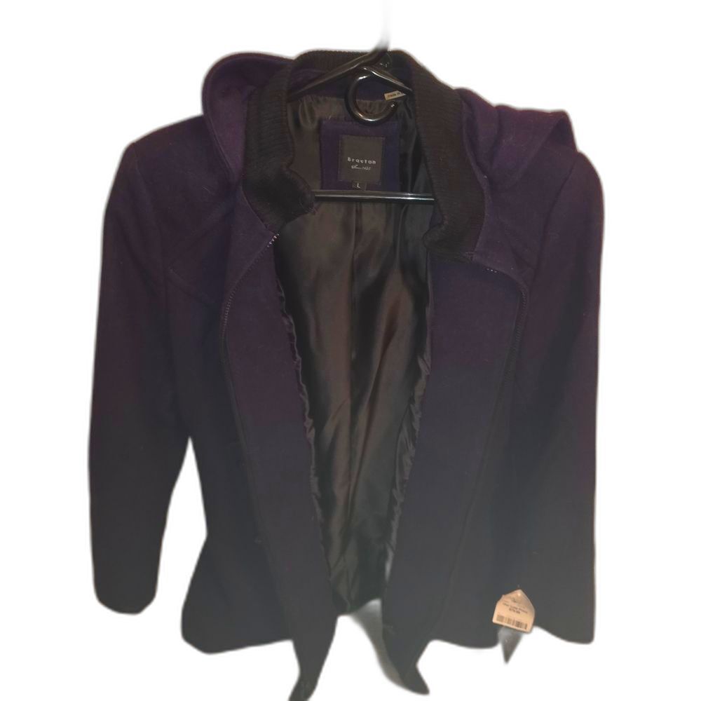 Braetan Women's Purple Hooded Pea Coat